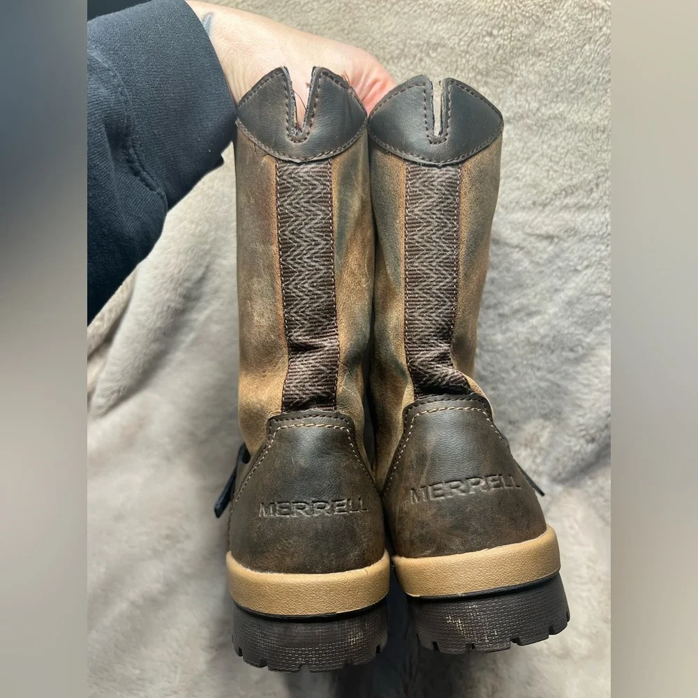 Merrell Emery Buckle winter boots in brown leather Size 9.5 - Picture 6 of 7